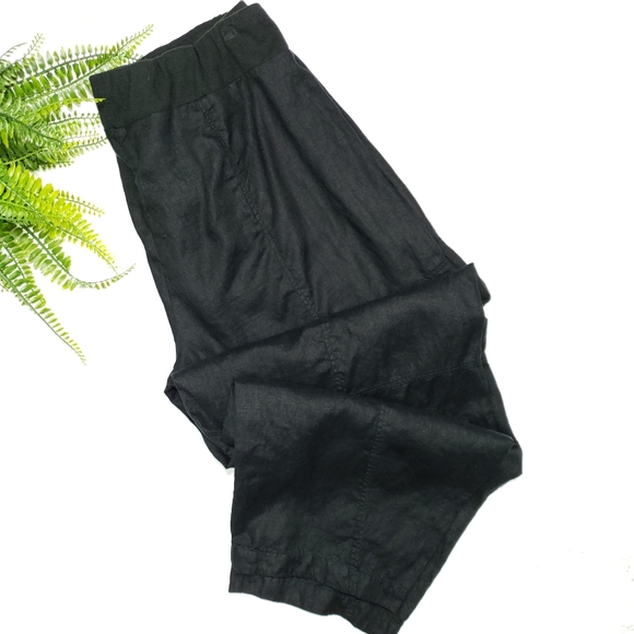 Eileen Fisher Pants - Eileen Fisher 100% Organic Linen Ankle Pants Cargo